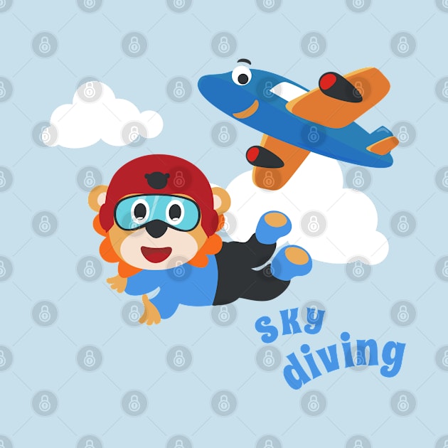 Vector illustration of a cute skydiver. by KIDS APPAREL