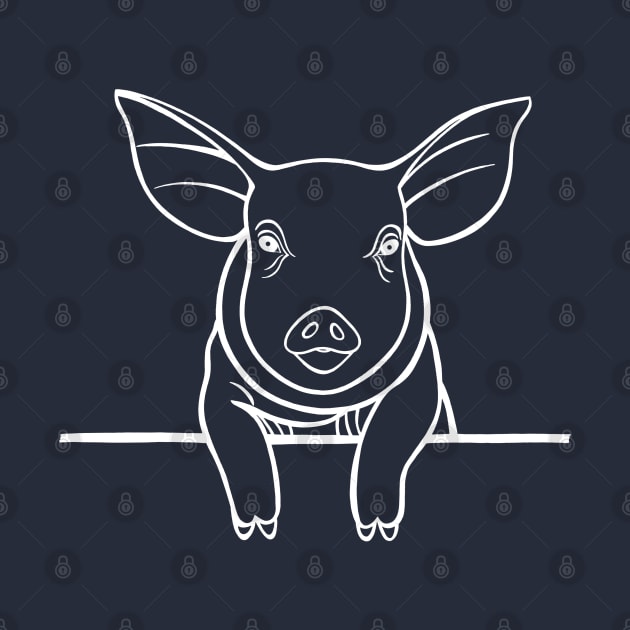 Cute Pig drawing with big ears - farm animal design by Green Paladin