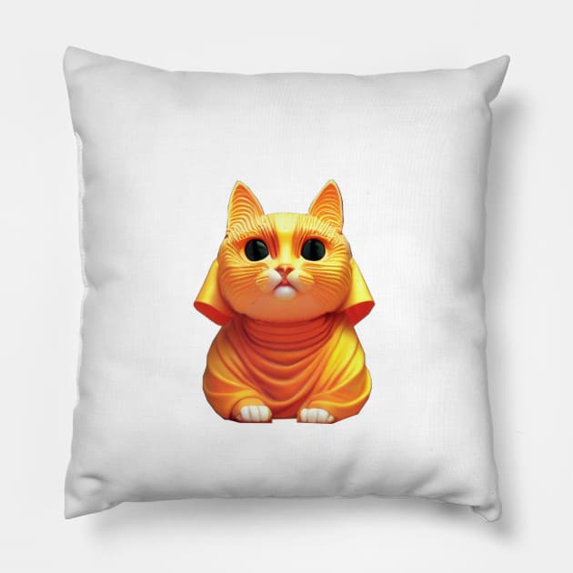 Buddhist Kitty Pillow by EverythingSings.Art