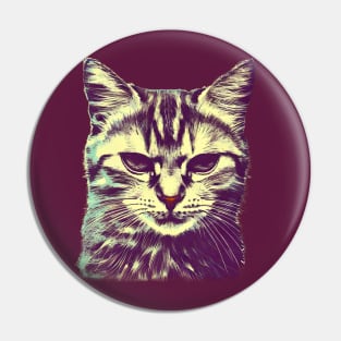 Vintage Photo Cat Design Pin