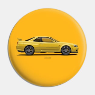 Skyline GTR R34 Yellow Pin