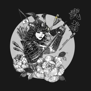 Vintage Japanese Girl Samurai Kanji Symbol Character 631 T-Shirt