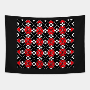 Abstract geometric pattern - red and black. Tapestry