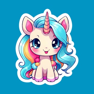 cute Kawaii Unicorn sticker T-Shirt