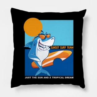 Sunset surf team - Just the sun and a tropical dream Pillow