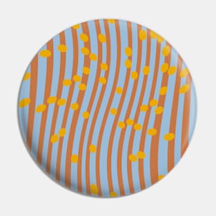 Wavy Stripes, Dots - Blue Pin