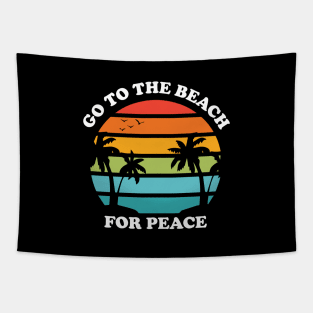 Go to the beach for peace - Summer vintage beach Tapestry