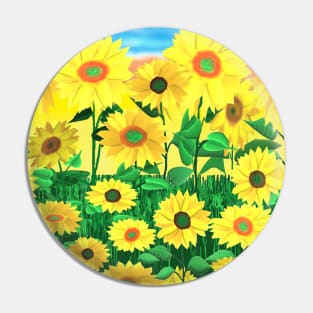 Sunflower Field in Bloom Pin