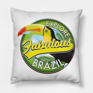 Explore Fabulous Brazil Logo Pillow