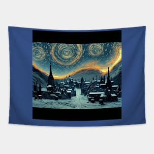 Starry Night Over Hogsmeade Village Tapestry