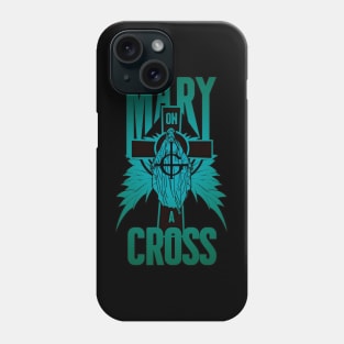 mary on a cross- blue Phone Case