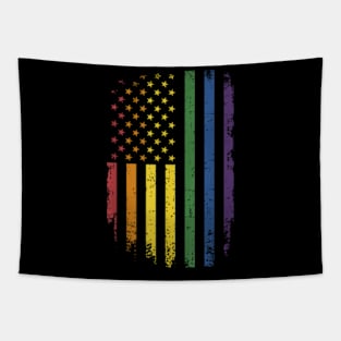 Lgbtq Pride Month Us American Rainbow Flag For Equal Rights Tapestry