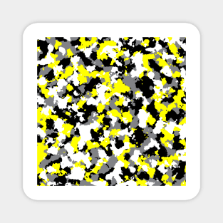 Yellow black white Camouflage Magnet