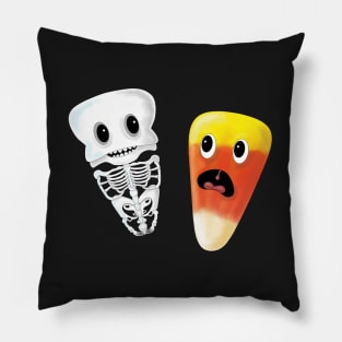 Scary Skele-Candy Corn Funny Cute Candy Corn Design Pillow