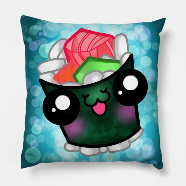 Happy Sushi Roll! Pillow by NinjaSquirell