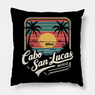 Cabo San Lucas Mexico. Retro Beach Pillow