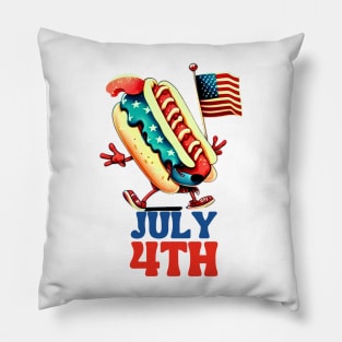 Funny hotdog Americain 4th of July gifts independence day Pillow