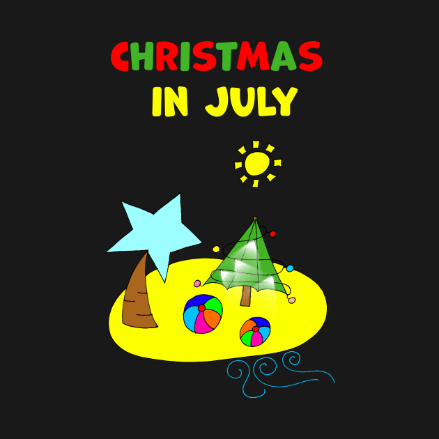 Christmas in July Beach Island by Artstastic