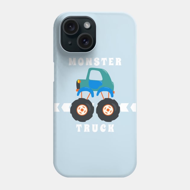 Vector illustration of monster truck with cartoon style Phone Case by KIDS APPAREL