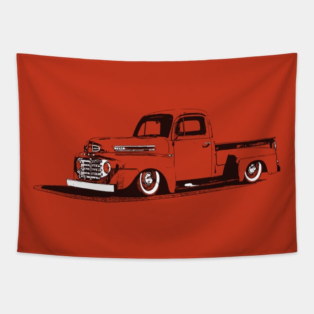 1948 Ford F-1 Pickup - monochrome Tapestry by mal_photography