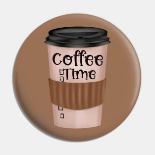 Coffee Time To Go Cup Pin