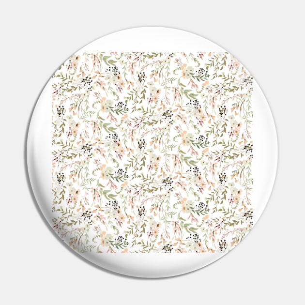 Trailing Floral Pattern Pin by LThomasDesigns