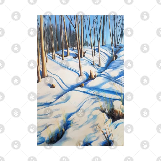 Winter walk - snowy woods painting by EmilyBickell