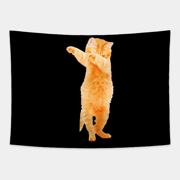 Dabbing Cat Kitten Funny Dab Dance Kitty Funny Gift Tapestry by Zak N mccarville