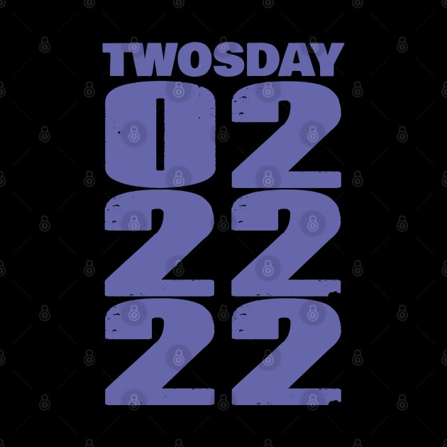 Twosday 022222 in Very Peri Periwinkle Blue Typography by ellenhenryart