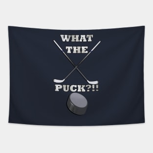 Hockey Gifts for Player & Fans Funny Quote What The Puck Ice Hockey Tapestry