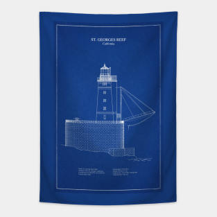 St. George Reef Lighthouse - California - AD Tapestry