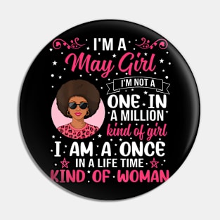 Black Women Leopard I'M A May Black Girl Birthday Pin