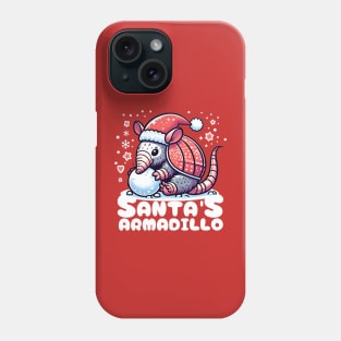 Santas cute armadillo christmas Phone Case