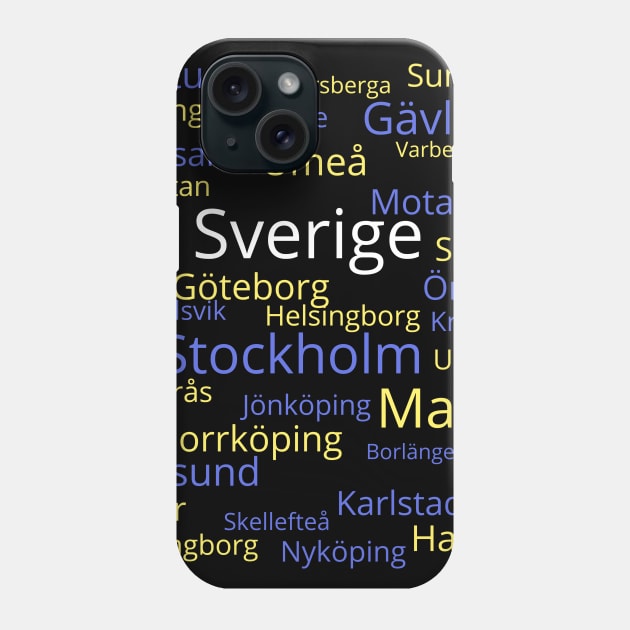 Sweden Geography: Tätorter Phone Case by UnderwaterSky