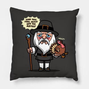 Funny Thanksgiving Turkey Fantasy Movie Quote Cartoon Pillow