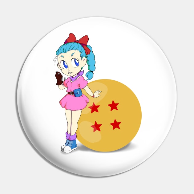 Bulma Pin by Beansprout Doodles