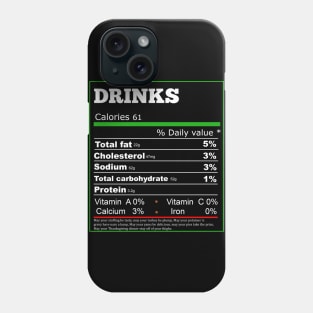 Funny Drinks Nutrition Facts Label Thanksgiving Dinner Phone Case