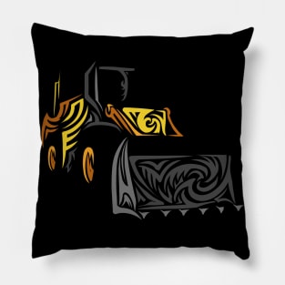 wheel loader tribal Pillow