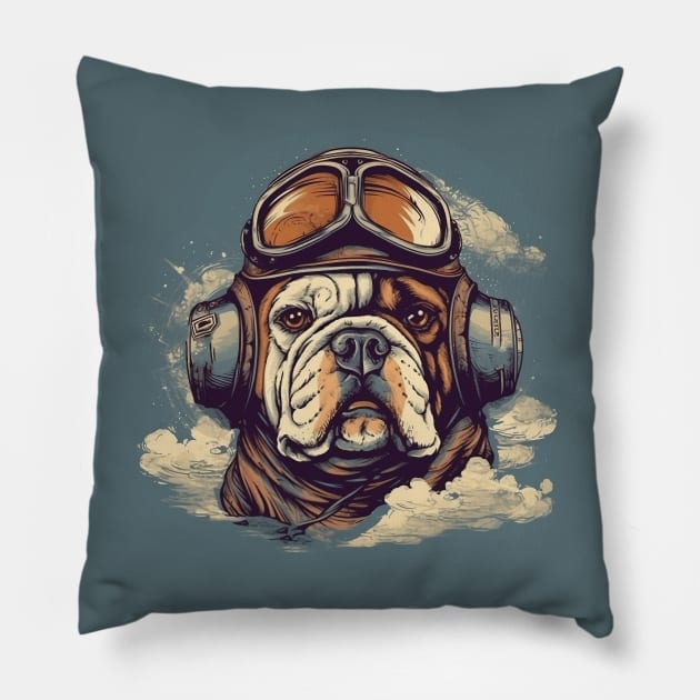 Aviator dog Pillow by GreenMary Design