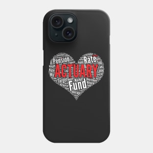 Actuary Definition Heart Shape Word Cloud Math product Phone Case