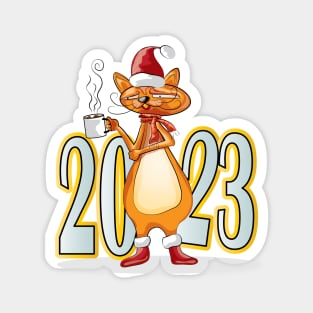 Happy New Year Cats 2023 Magnet