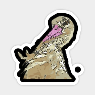White Stork With Incredulous Expression Black Outline Art Magnet