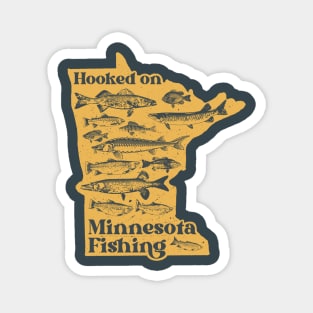 Hooked on Minnesota Fishing - Vintage MN Sportsman Souvenir Magnet