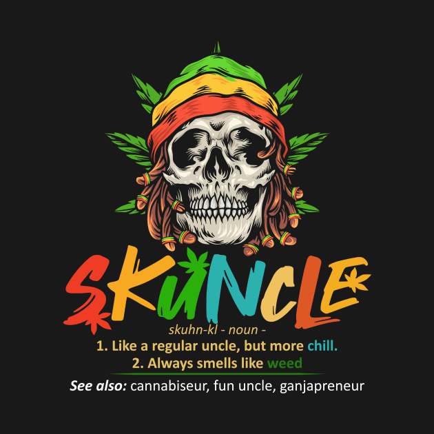 Funny Retro Vintage Uncle Skunkle Shirt Weed Smoker by joneK