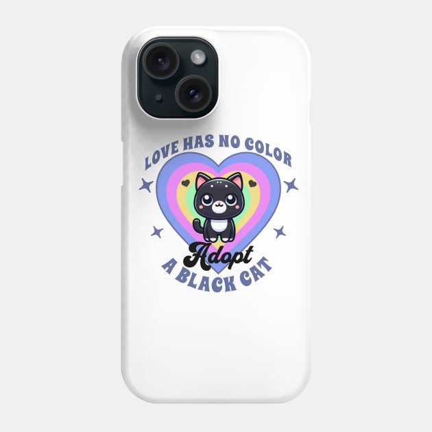 Love has no color: adopt a black cat Phone Case by Jambella