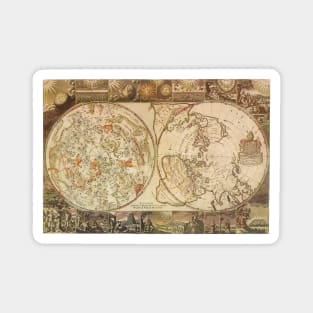 Vintage Celestial Planisphere Map by Joseph Moxon Magnet