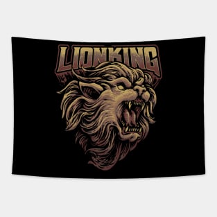 lion wild king head illustration Tapestry