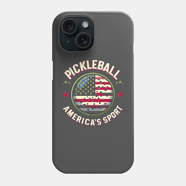 Pickleball America's Sport USA Flag Phone Case by Battlefoxx Living Earth