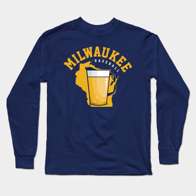 Youth Navy Milwaukee Brewers Basic Long Sleeve T-Shirt