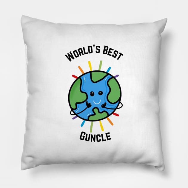 Worlds Best Guncle Pillow by Rainbow Kin Wear